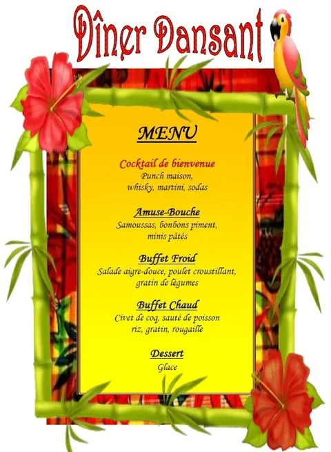 MENU DINER DANSANT
