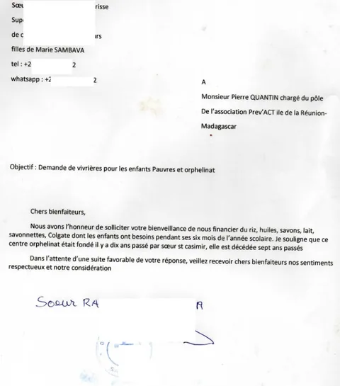 DEMANDE DE SOUTIEN DE SOEUR CLARISSE - Copie